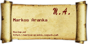 Markos Aranka névjegykártya